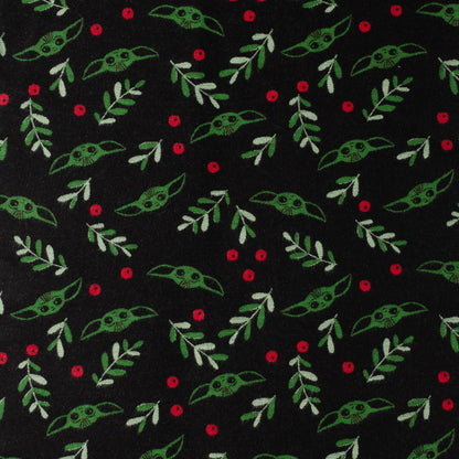 Star Wars Grogu Holiday Black and Green Scarf