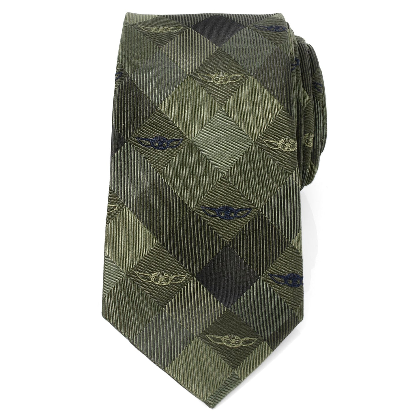 Star Wars Grogu Green Plaid Tie