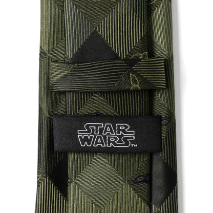 Star Wars Grogu Green Plaid Tie