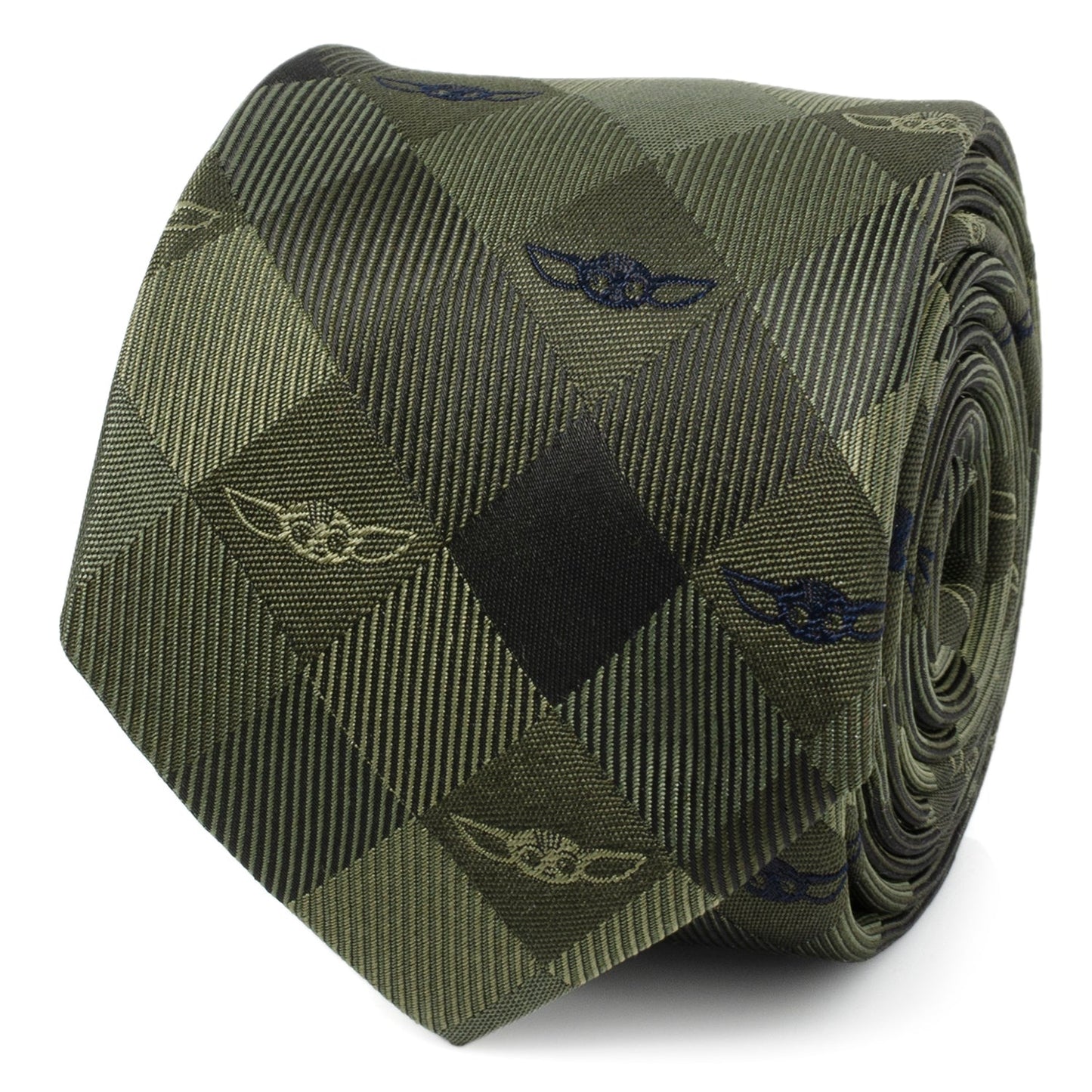 Star Wars Grogu Green Plaid Tie
