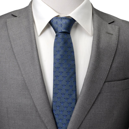 Star Wars Grogu Blue Tonal Tie