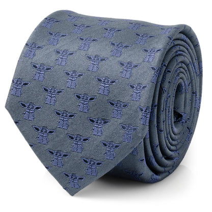 Star Wars Grogu Blue Tonal Tie