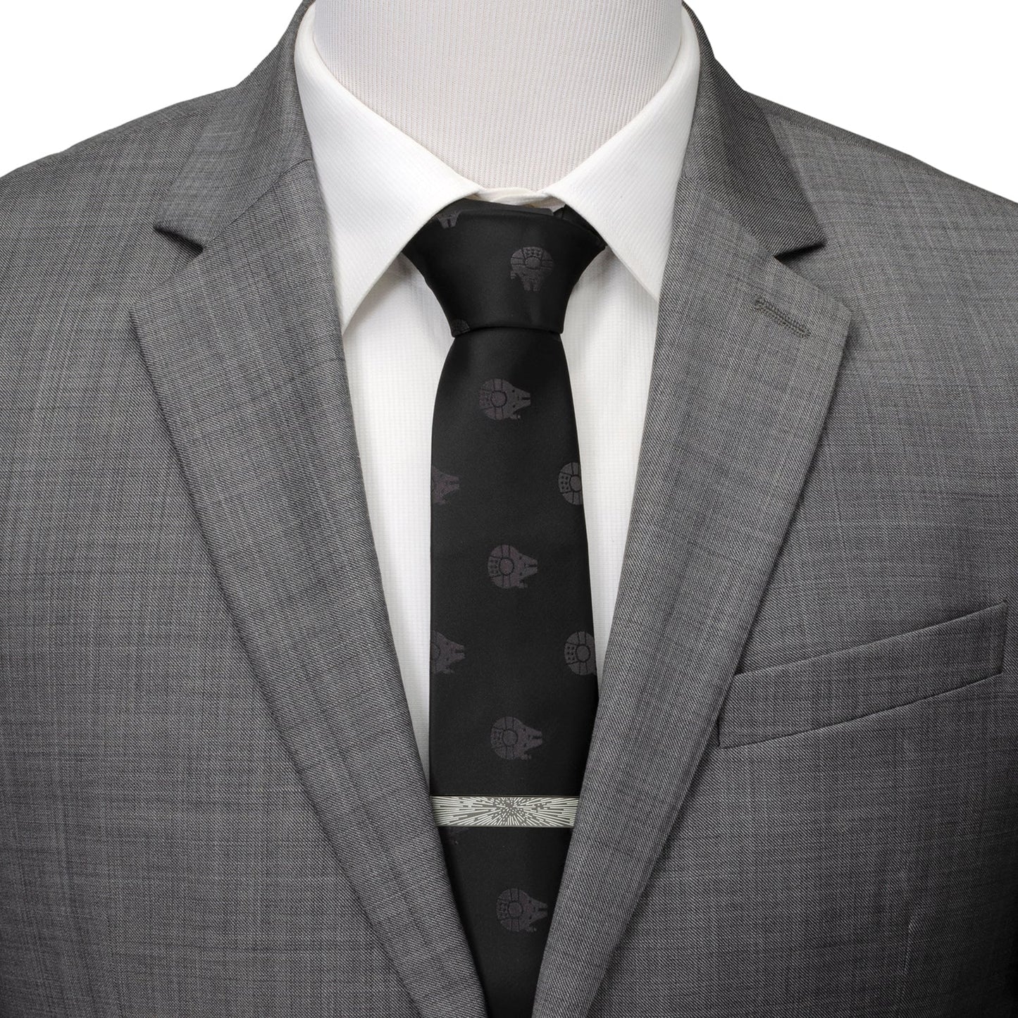 Star Wars Millennium Falcon Black Tie, X-Wing and Tie Fighter Battle Dress Socks, and Hyperspace Glow-in-the-Dark Tie Bar Gift Set