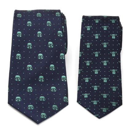 Star Wars Mandalorian and Grogu Ties Father and Son Gift Set