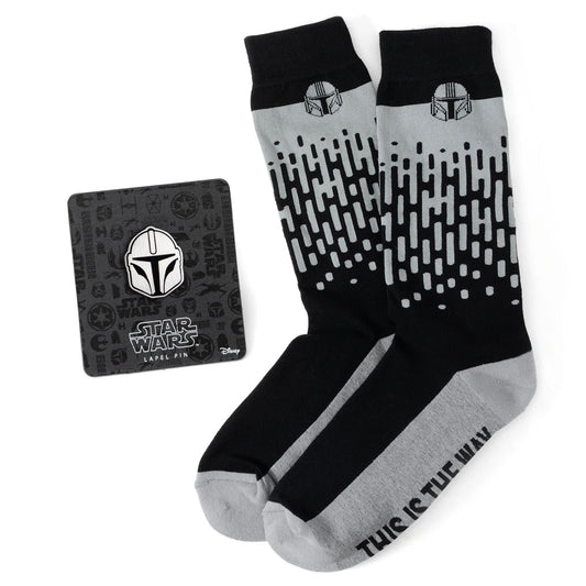 Star Wars Mandalorian "This Is The Way" Dress Socks and Lapel Pin Gift Set