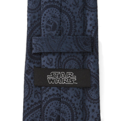 Star Wars Mandalorian and Grogu Navy Paisley Tie
