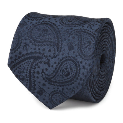 Star Wars Mandalorian and Grogu Navy Paisley Tie