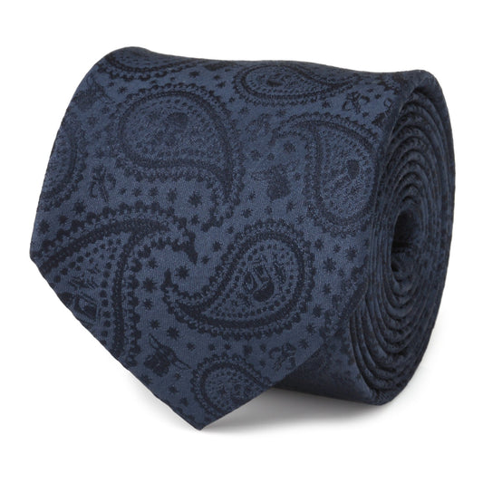 Star Wars Mandalorian and Grogu Navy Paisley Tie
