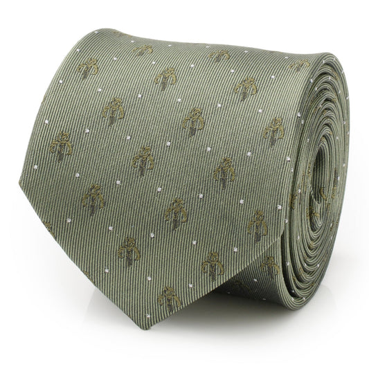 Star Wars Mandalorian Dotted Sage Green Tie