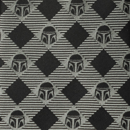 Star Wars Mandalorian Black and Gray Plaid Tie