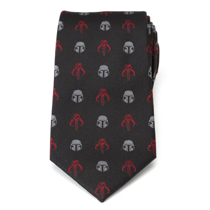 Star Wars Mandalorian and Mythosaur Red and Black Tie