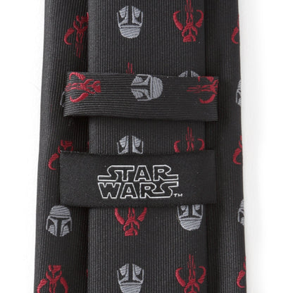Star Wars Mandalorian and Mythosaur Red and Black Tie