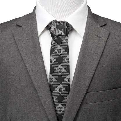 Star Wars Grogu Black Plaid Tie