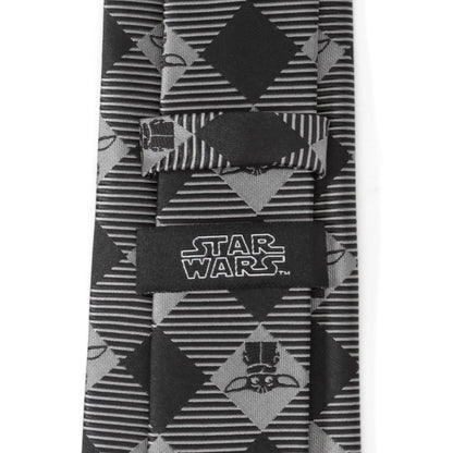 Star Wars Grogu Black Plaid Tie