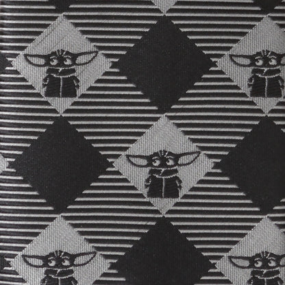 Star Wars Grogu Black Plaid Tie