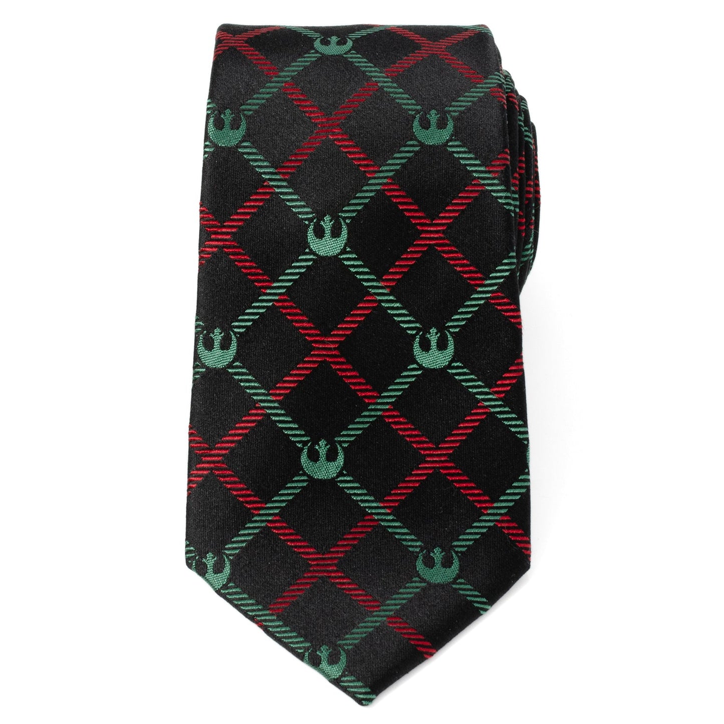 Star Wars Rebel Alliance Crest Red, Green, and Black Plaid Tie