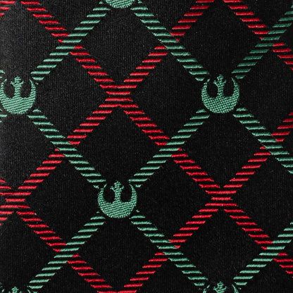 Star Wars Rebel Alliance Crest Red, Green, and Black Plaid Tie