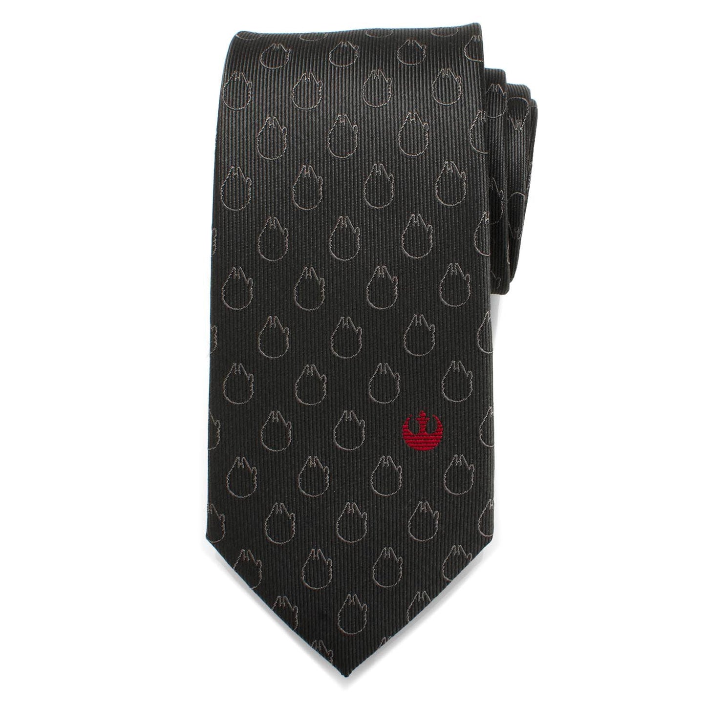 Star Wars Rebel Alliance and Millennium Falcon Gray Tie with Red Crest