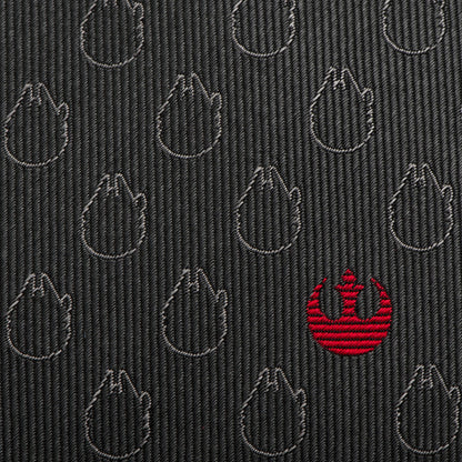 Star Wars Rebel Alliance and Millennium Falcon Gray Tie with Red Crest