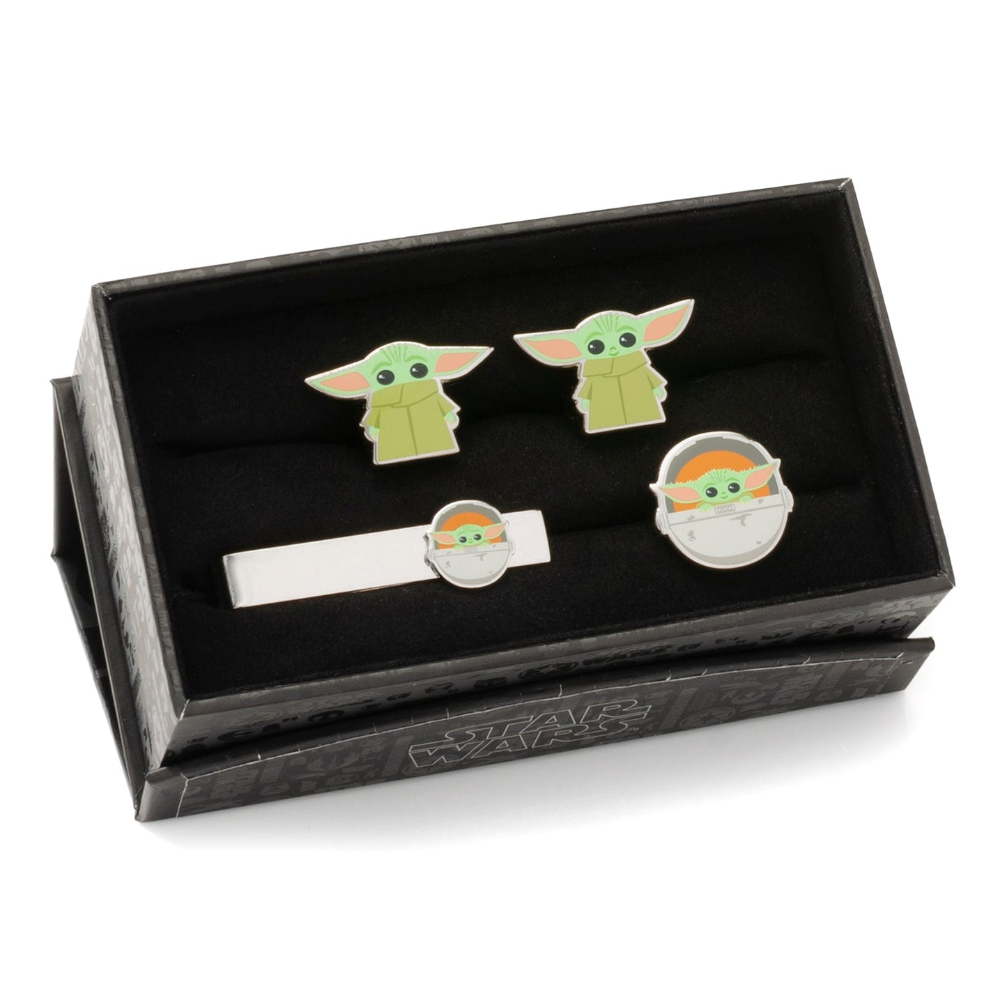 Star Wars Grogu Cufflinks, Tie Bar, and Lapel Pin Gift Set