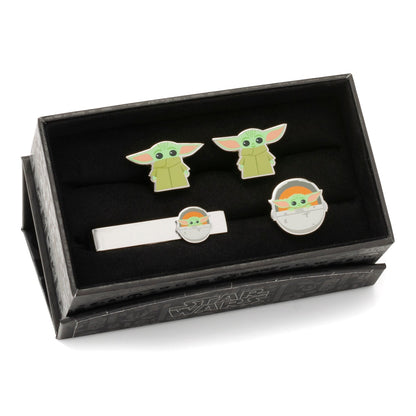 Star Wars Grogu Cufflinks, Tie Bar, and Lapel Pin Gift Set