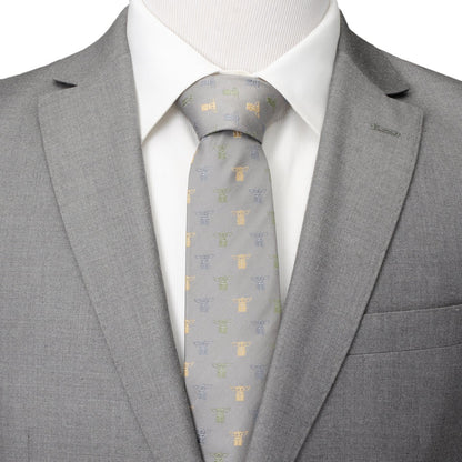 Star Wars Grogu Dotted Green Tie