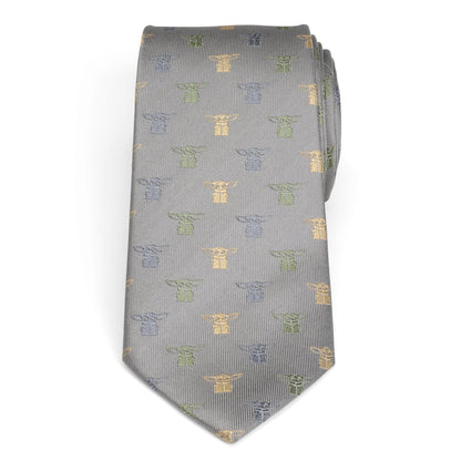 Star Wars Grogu Dotted Green Tie