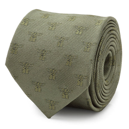 Star Wars Grogu Green Tie, Gray Dress Socks, and Tie Bar Gift Set