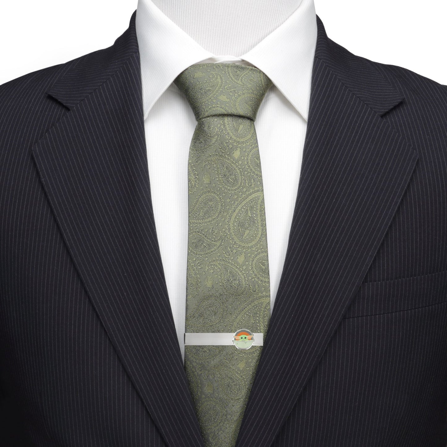 Star Wars Grogu Green Tie, Gray Dress Socks, and Tie Bar Gift Set