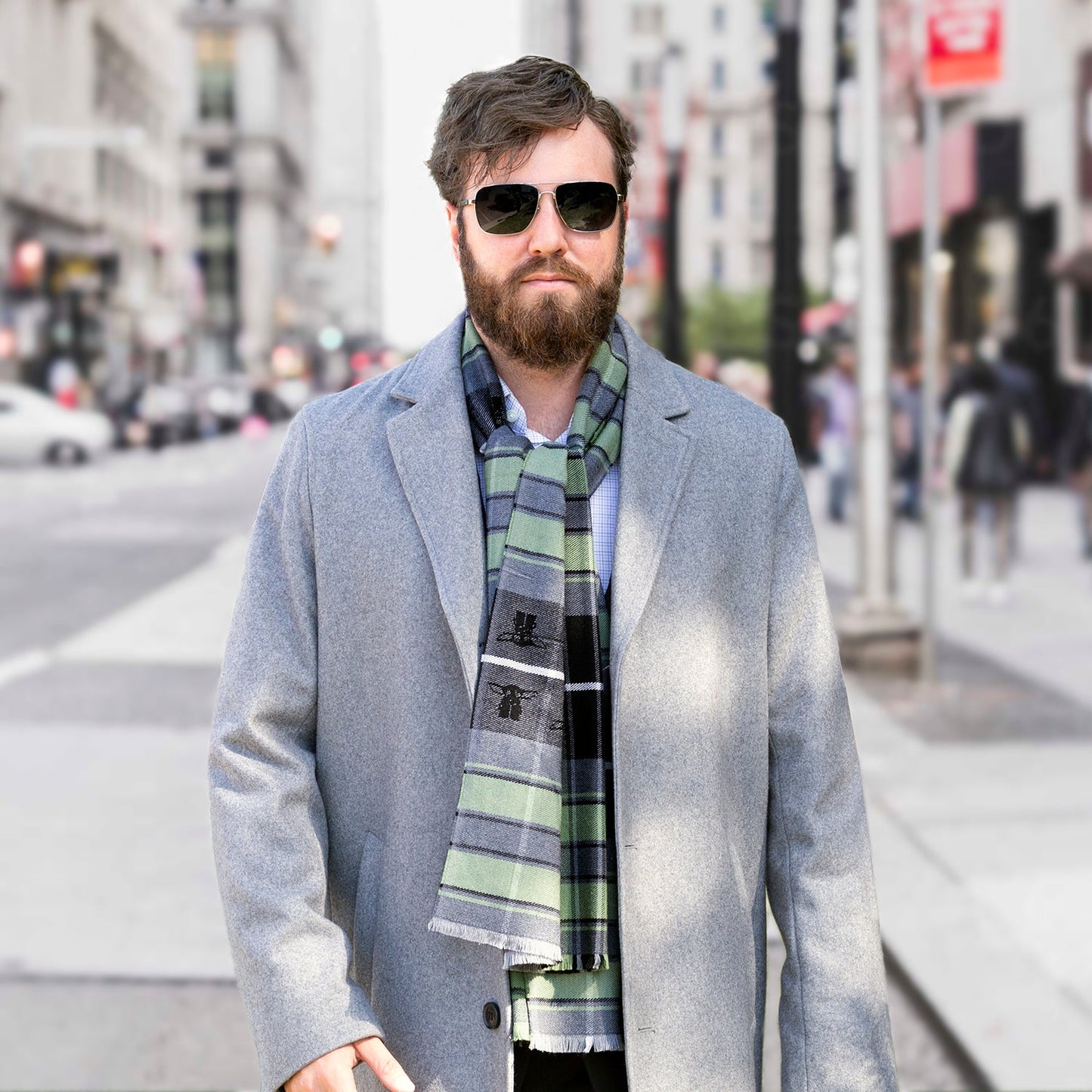 Star Wars Grogu Green and Black Scarf