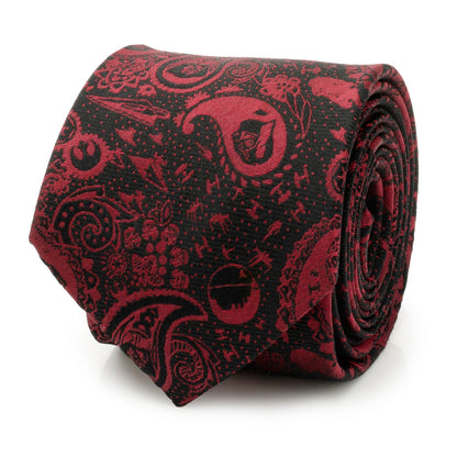 Star Wars Darth Vader Black and Red Paisley Tie