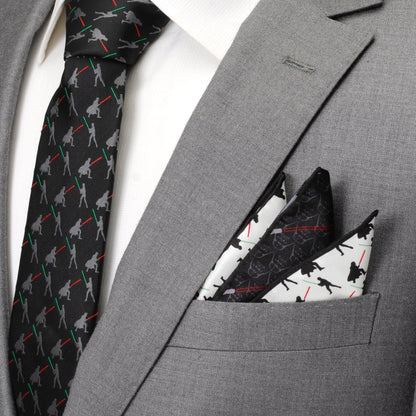 Star Wars Darth Vader and Luke Skywalker LIGHTSABER Battle Pocket Square