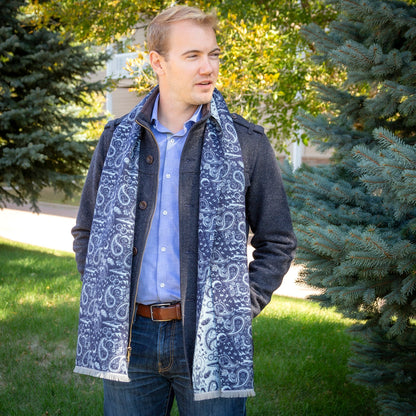 Star Wars Darth Vader Blue and Gray Paisley Scarf