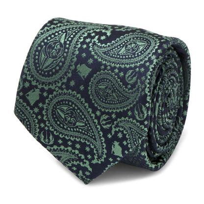Star Wars Yoda Green and Blue Paisley Tie