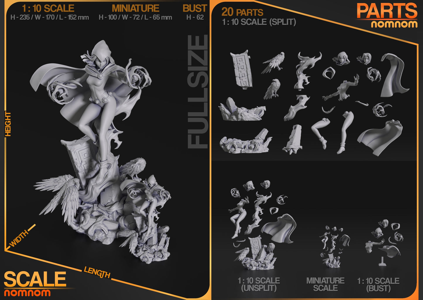 DC Comics Statue - Raven - Teen Titans (1:10, 75mm Scale & Bust)