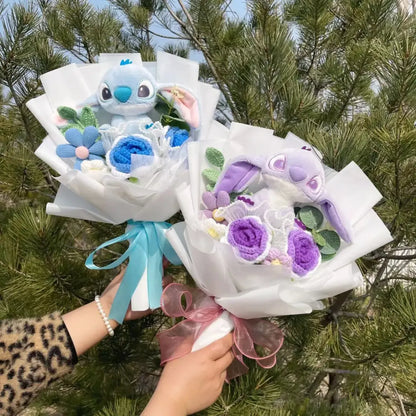 Disney Stitch & Angel Plush Bouquet – Handmade Gift for Valentine’s & Holiday