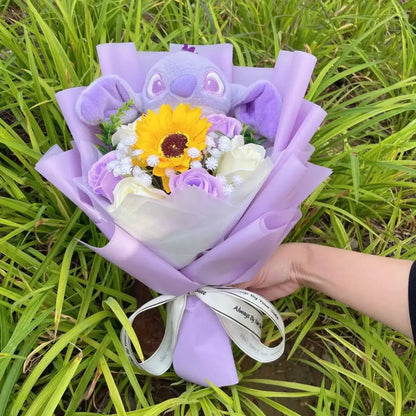 Disney Stitch & Angel Plush Bouquet – Handmade Gift for Valentine’s & Holiday