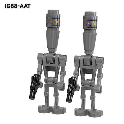 Star Wars Lego Custom Minifigure Set - Battle Droids & IG-88 4 pack