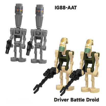 Star Wars Lego Custom Minifigure Set - Battle Droids & IG-88 4 pack