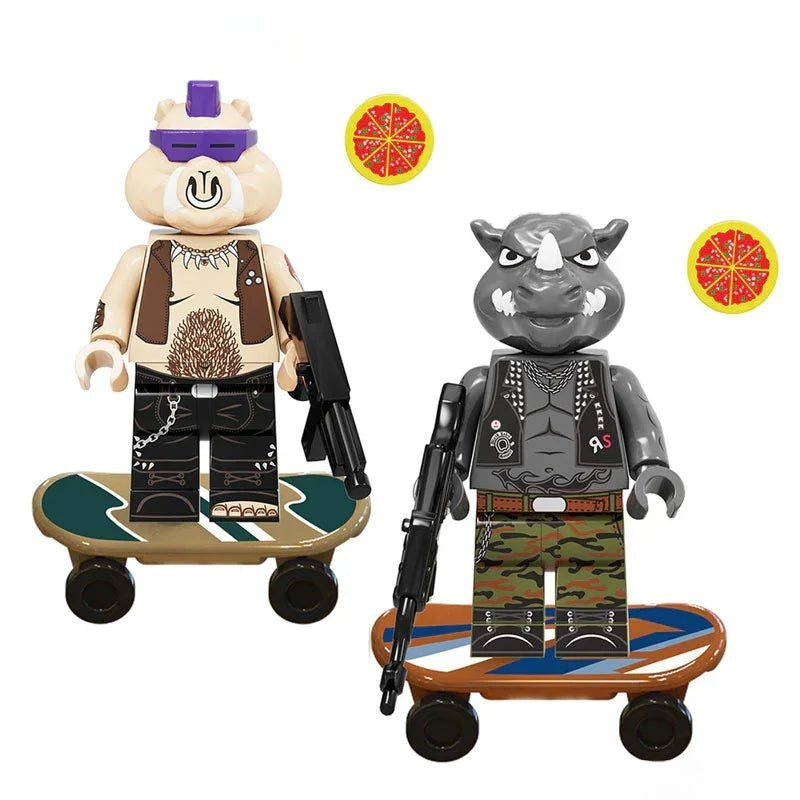 TMNT Lego Custom Minifigure Set - Bebop & Rocksteady