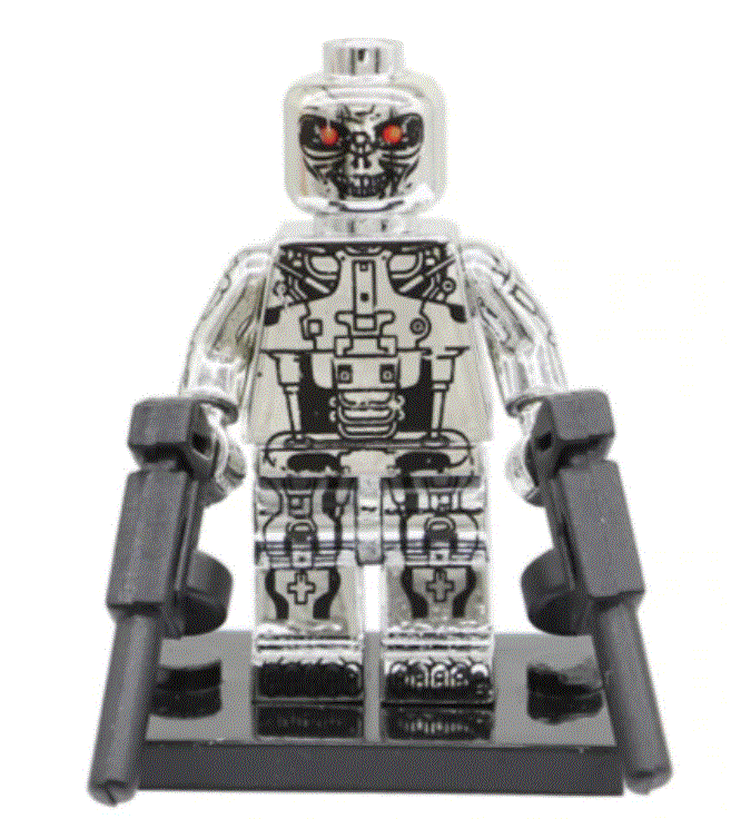 Movies Lego Custom Minifigure - Terminator T-800 Chrome Endoskeleton