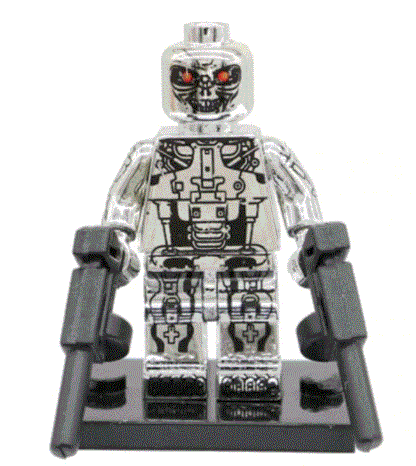 Movies Lego Custom Minifigure - Terminator T-800 Chrome Endoskeleton