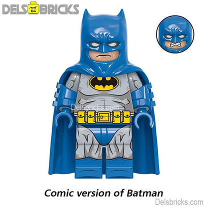 Batman Lego Custom Minifigure - Comic Book Batman (Blue/Gray Suit)