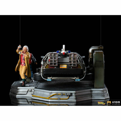 Back to the Future Statue - Iron Studios Back to the Future Part II DeLorean (Full Deluxe Version including Marty McFly and Doc Brown) 1:10 Scale