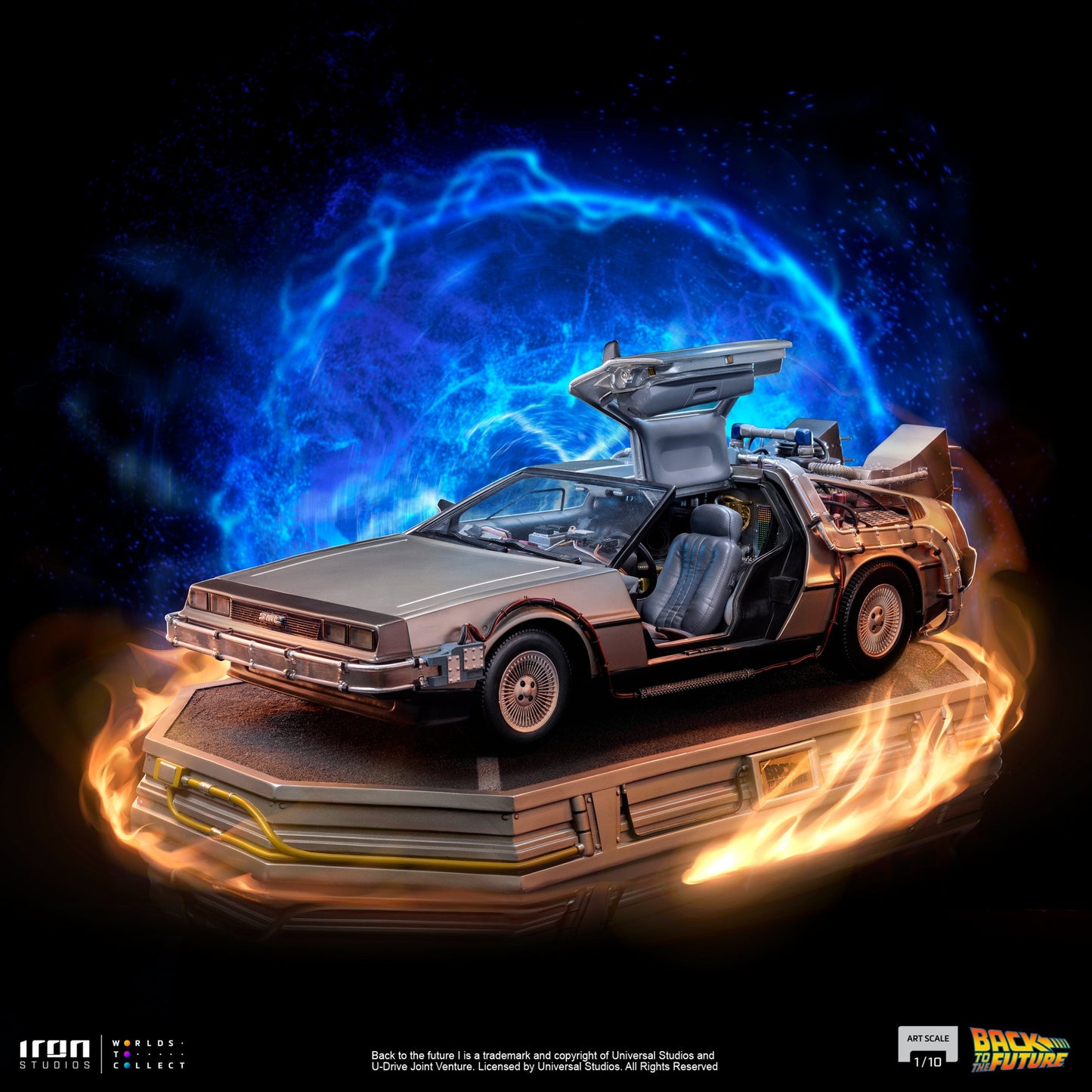 Back to the Future Statue - Iron Studios Back to the Future DeLorean 1:10 Scale