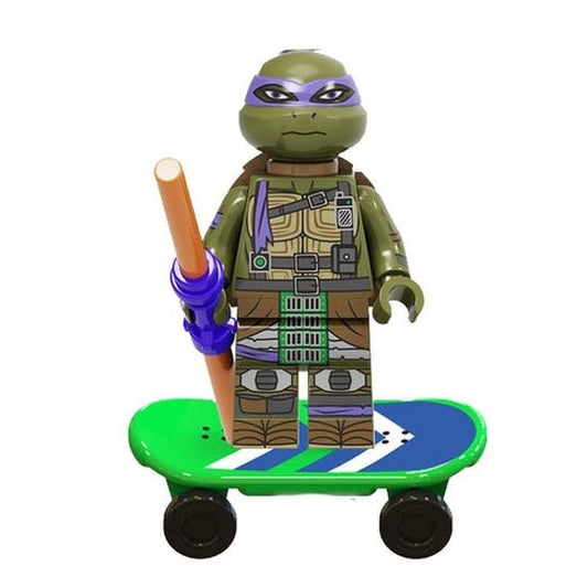 TMNT Lego Custom Minifigure - Donatello with skateboard