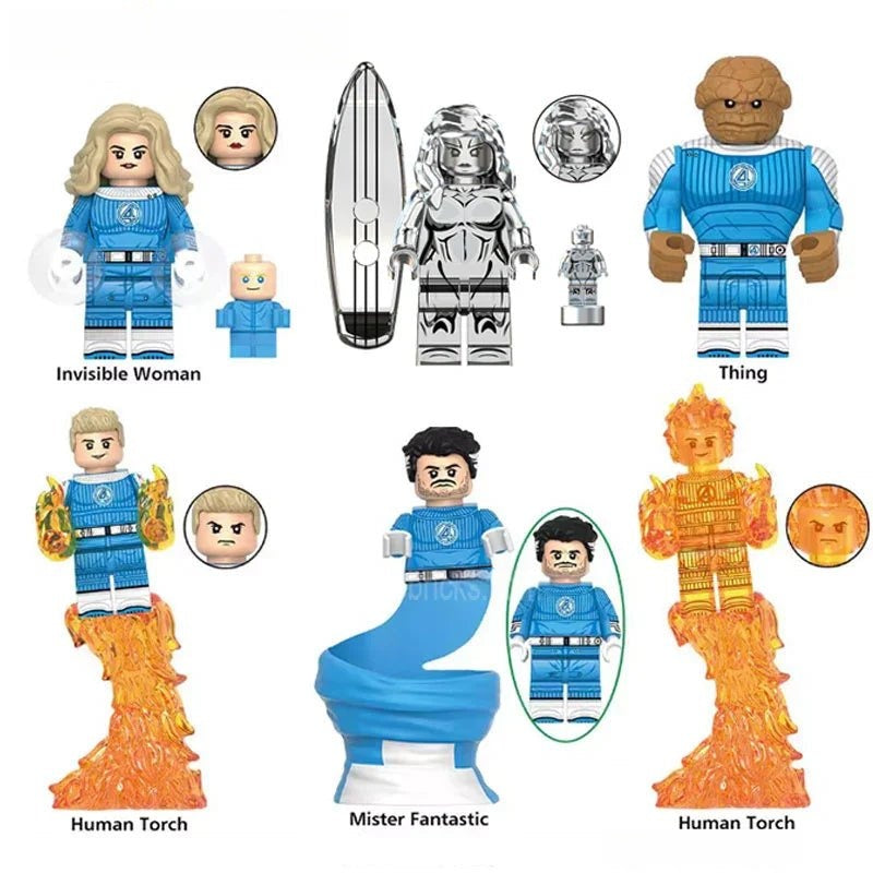 Marvel Lego Custom Minifigure Set 6 - Fantastic Four First Steps Set of 6