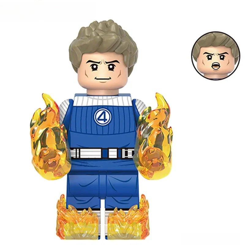 Marvel Lego Custom Minifigure - Fantastic Four Human Torch 1