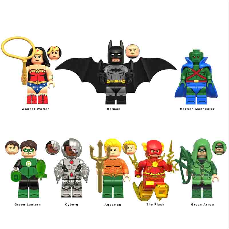 DC Lego Custom Minifigure Set - Justice League Set of 8