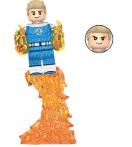 Marvel Lego Custom Minifigure - Human Torch (Film Version)